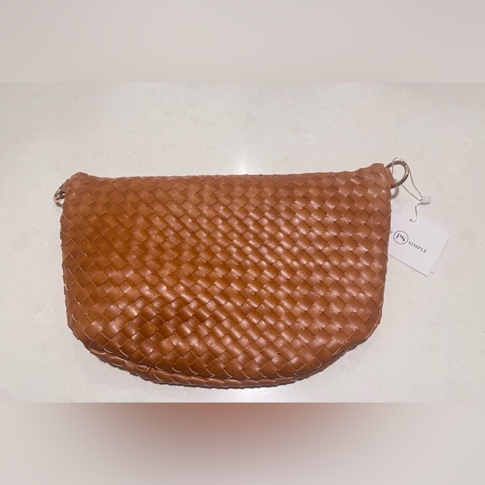 Pretty simple tan woven bum bag belt bag new with tags - Picture 3 of 4